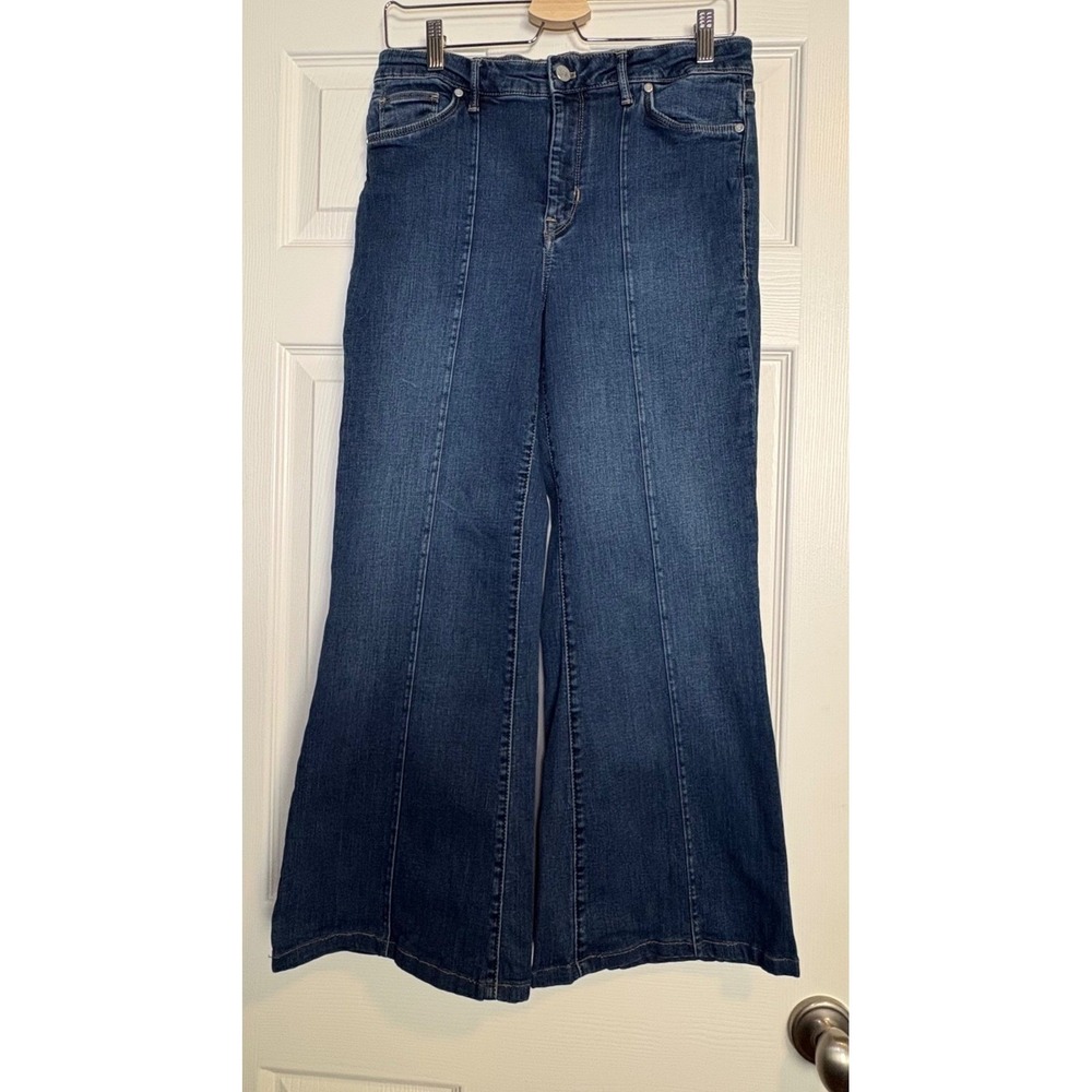 Pilcro Anthropologie Jeans Womens 29 High Rise Wide Leg Pintuck Denim - Picture 2 of 12